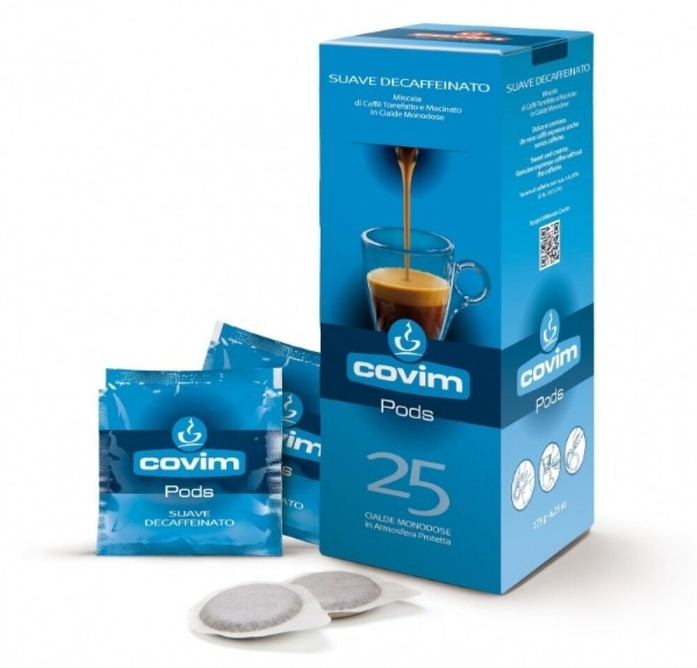 Monodoze cafea Covim Suave Decafeinizată compatibil ESE, 25 buc
