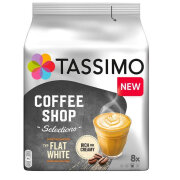 Cafea capsule Tassimo Coffee Shop Flat White, 16 capsule, 8 bauturi, 220g