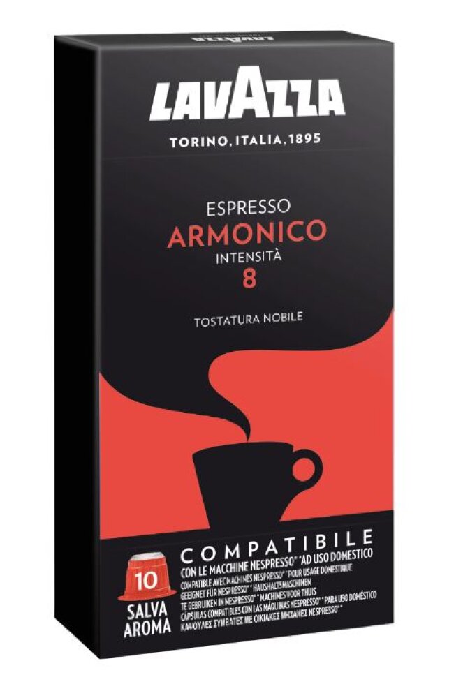 Pachet 2+2 gratis Capsule cafea Lavazza Armonico compatibil Nespresso, 10 buc