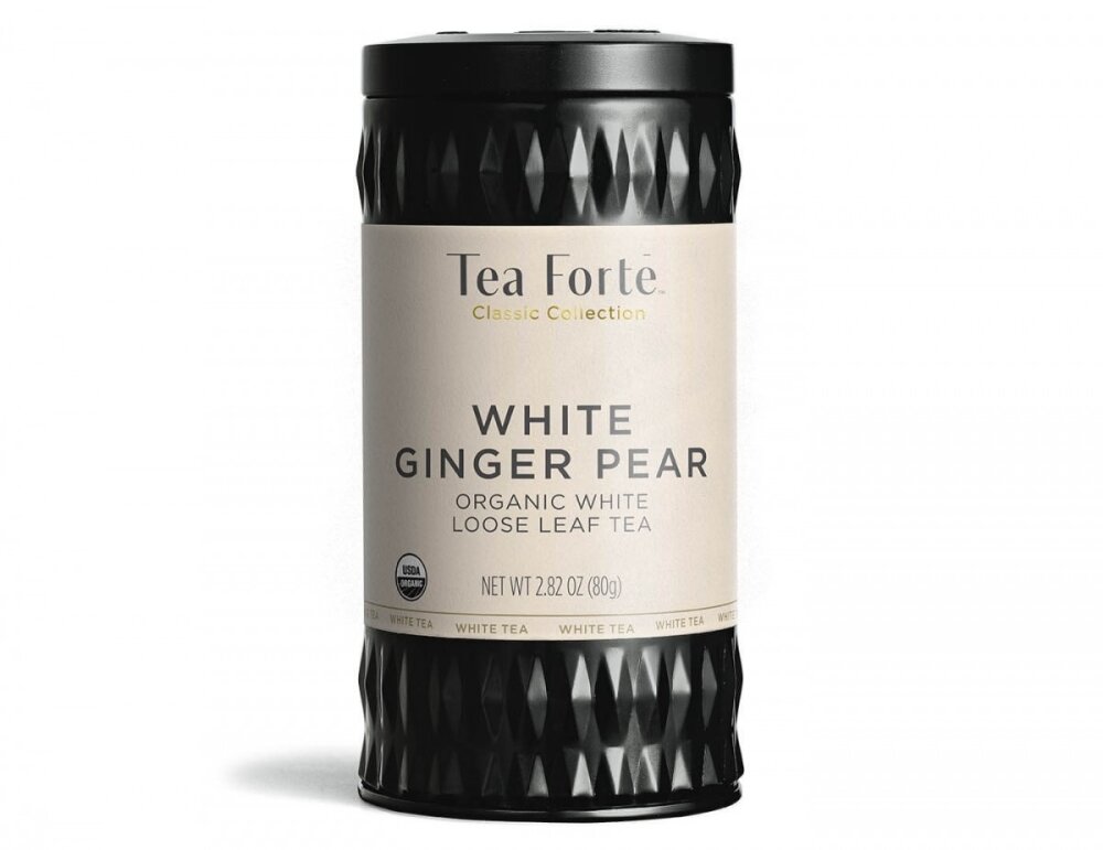 Cutie metalica cu ceai White Ginger Pear Tea Forte 80g