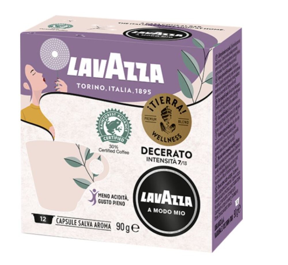 Cafea capsule Lavazza A Modo Mio Tierra Wellness Decerato, 12 capsule, 90g